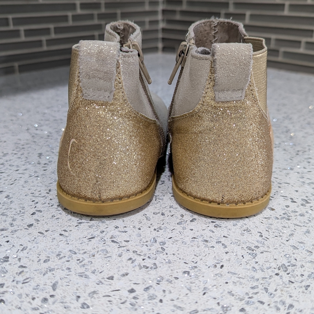 Livie And Luca Girls Wink Ankle Boot Gold Metallic Shimmer Glitter Suede Size 12 - Picture 6 of 10